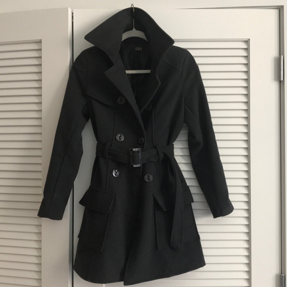 LOLA Made in Italy grey pea coat
